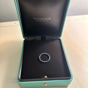 Tiffany & Co. Paloma Picasso Sterling Silver & Blue Enamel Twisted Ring, Italy